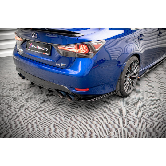 Maxton Design boční difuzory pod zadní nárazník pro Lexus GS F Mk4 Facelift, černý lesklý plast ABS