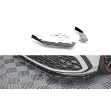 Maxton Design rohové spoilery pod přední nárazník pro Volkswagen Golf GTI Mk8, černý lesklý plast ABS