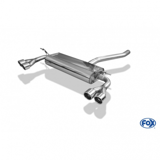 Fox Sportauspuff koncový tlumič výfuku s koncovkou 2x76 Typ 16 na obou stranách pro Mercedes třída A W176 2012- s motorem 1.6, 2.0