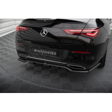 Maxton Design středový spoiler pod zadní nárazník s žebrováním pro Mercedes CLA C118 Standard, černý lesklý plast ABS, Coupe Maxton Design středový spoiler pod zadní nárazník s žebrováním pro Mercedes CLA C118 Standard, černý lesklý plast ABS, Coupe