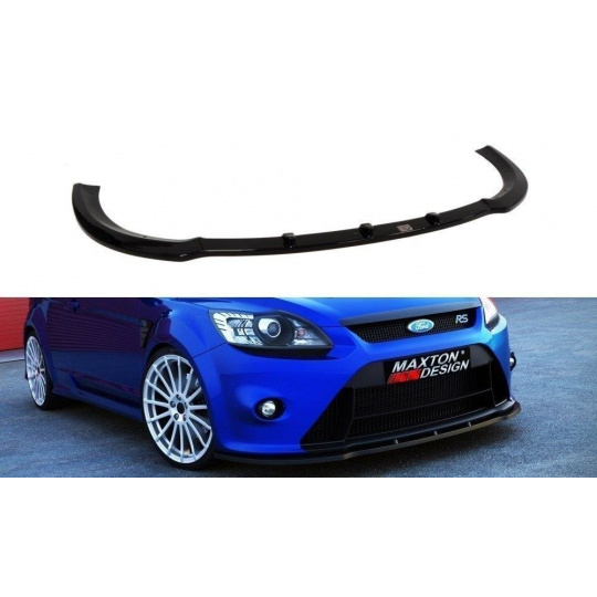 Maxton Design spoiler pod přední nárazník ver.1 pro Ford Focus RS Mk2, černý lesklý plast ABS