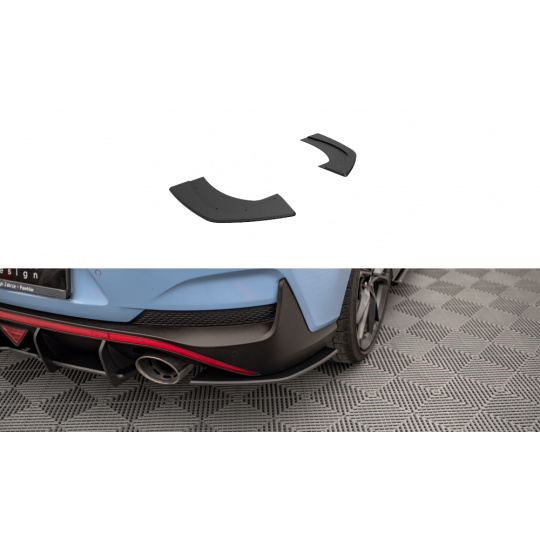 Maxton Design "Street Pro" boční difuzory pod zadní nárazník pro Hyundai i30 N Mk3, plast ABS bez povrchové úpravy, s červenou linkou, Fastback