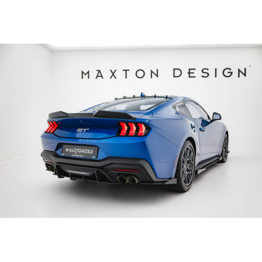 Maxton Design "Street Pro" difuzor zadního nárazníku pro Ford Mustang Mk7 GT, plast ABS bez povrchové úpravy, s červenou linkou