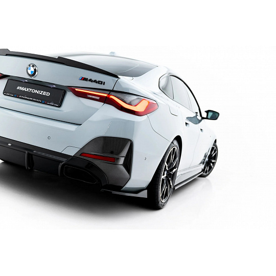 Maxton Design boční difuzory pod zadní nárazník ver.4 pro BMW řada 4 G26 /M440i, černý lesklý plast ABS, Gran Coupe