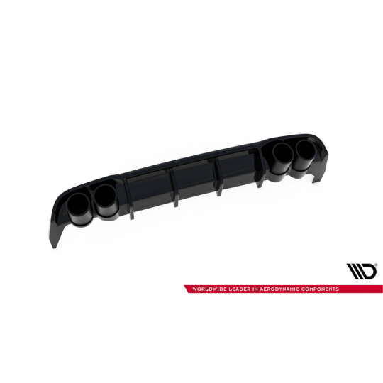Maxton Design vložka zadního nárazníku s imitacemi koncovek výfuku pro Seat Leon ST FR Mk4, černý lesklý plast ABS