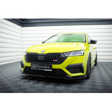 Maxton Design spoiler pod přední nárazník ver.4 pro Škoda Octavia RS Mk4, černý lesklý plast ABS