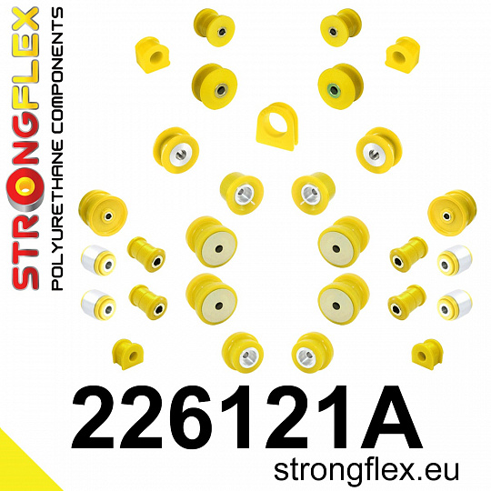 226121A: Strongflex Kompletní sada silentbloků pro zavěšení varianta SPORT 226121A: Strongflex Kompletní sada silentbloků pro zavěšení varianta SPORT