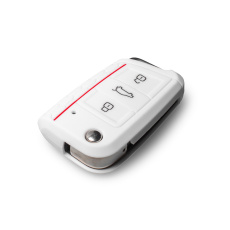 Ochranná krytka na klíč pro VW, Seat, Škoda (novější generace) s vystřelovacím klíčem, bílá