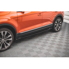 Maxton Design difuzory pod boční prahy pro Volkswagen T-roc Mk1, černý lesklý plast ABS