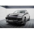 Maxton Design spoiler pod přední nárazník pro Porsche Cayenne Mk2 Facelift, černý lesklý plast ABS