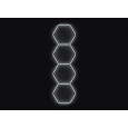Kompletní LED hexagonové svítidlo bílé 6500 K, rozměr: 4 elementy 97 x 327 cm