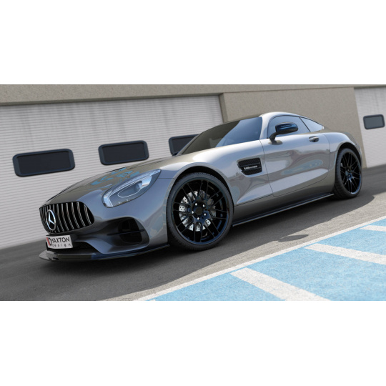 Maxton Design difuzory pod boční prahy pro Mercedes AMG GT S C190, černý lesklý plast ABS