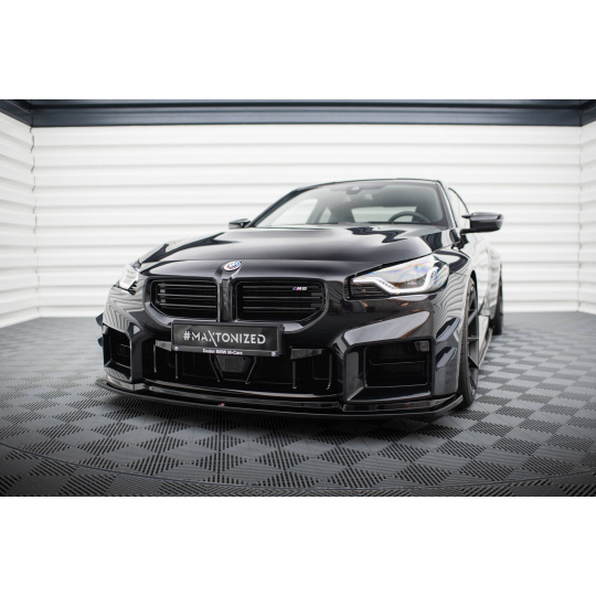 Maxton Design spoiler pod přední nárazník ver.4 pro BMW M2 G87, černý lesklý plast ABS