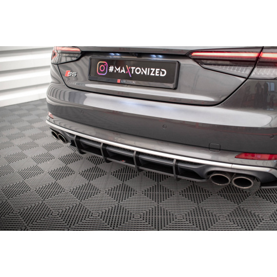 Maxton Design "Street Pro" difuzor zadního nárazníku pro Audi S5 F5, plast ABS bez povrchové úpravy, Coupe / Sportback