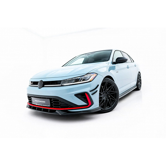 Maxton Design spoiler pod přední nárazník pro Volkswagen Jetta GLI Mk7 Facelift 2, černý lesklý plast ABS