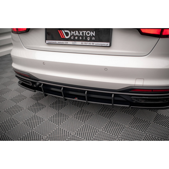 Maxton Design "Street Pro" difuzor zadního nárazníku pro Audi A4 B9 FL, plast ABS bez povrchové úpravy
