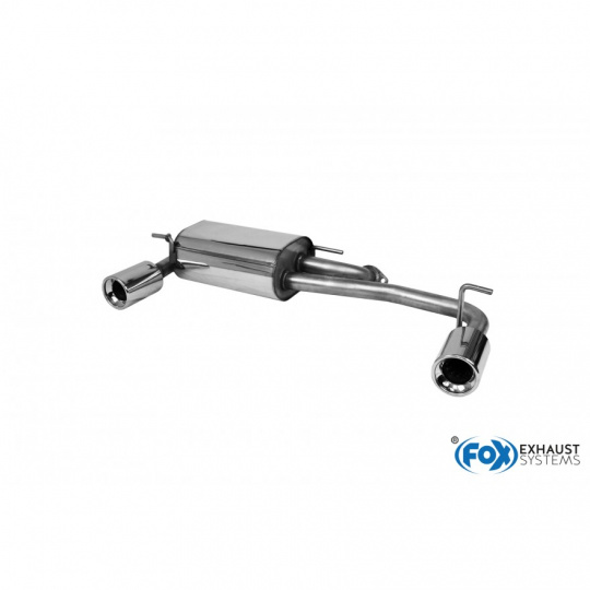 Fox Sportauspuff koncový tlumič výfuku s koncovkou 1x90 Typ 13 na obou stranách pro Subaru Justy II s motorem 1.3, pro modely s lakovaným nárazníkem
