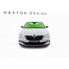 Maxton Design spoiler pod přední nárazník ver.2 pro Škoda Superb Mk3, černý lesklý plast ABS