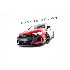 Maxton Design spoiler pod přední nárazník pro Audi RS3 8Y Facelift, černý lesklý plast ABS, Sedan
