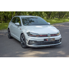 Maxton Design spoiler pod přední nárazník ver.1 pro Volkswagen Polo GTI Mk6, černý lesklý plast ABS