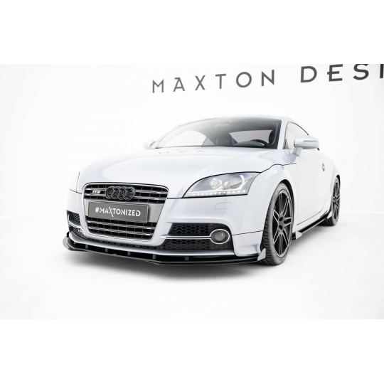 Maxton Design "Street Pro" spoiler pod přední nárazník s křidélky pro Audi TT 8J, černý lesklý plast ABS, S-Line