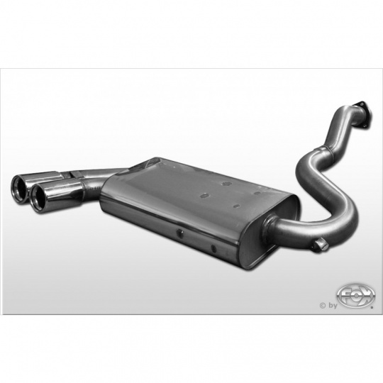Fox Sportauspuff koncový tlumič výfuku s koncovkou 2x76 Typ 13 pro Audi Urquattro  s motorem 2.2 10V Turbo, průměr vstupu 63,5 mm