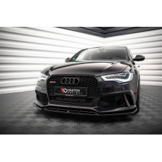Maxton Design spoiler pod přední nárazník pro Audi A6 C7, černý lesklý plast ABS, vzhled RS6