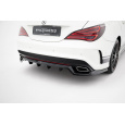 Maxton Design spoiler pod zadní nárazník s žebrováním pro Mercedes CLA C 117/AMG-Line, černý lesklý plast ABS, Coupe / Shooting Brake