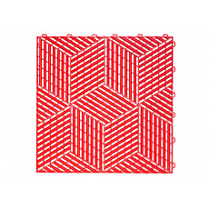 3D dlaždice modulární podlahy 40 x 40 cm, barva: červená
