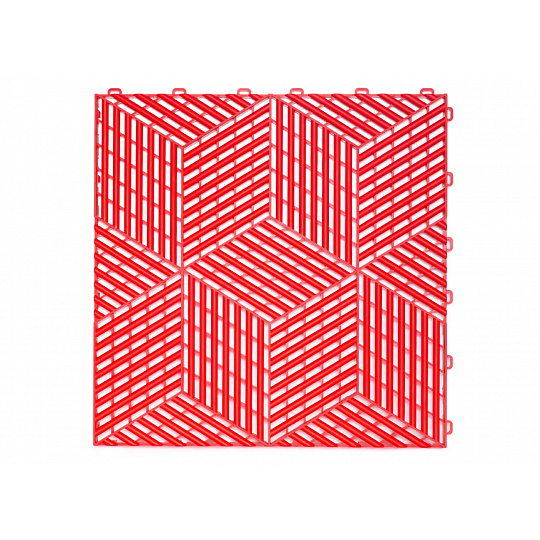 3D dlaždice modulární podlahy 40 x 40 cm, barva: červená