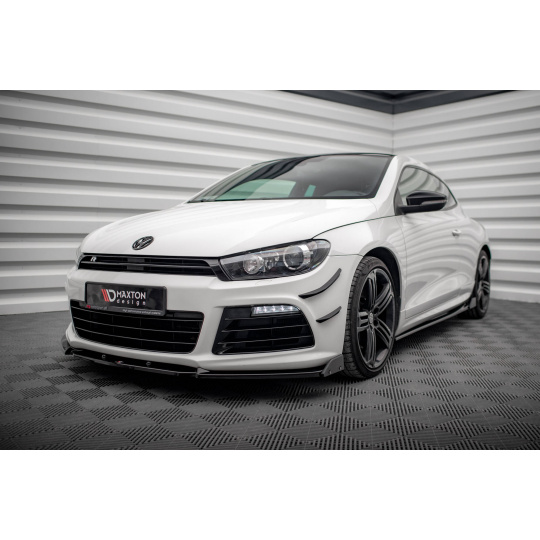 Maxton Design spoiler pod přední nárazník ver.3 s křidélky pro Volkswagen Scirocco R Mk3, černý lesklý plast ABS