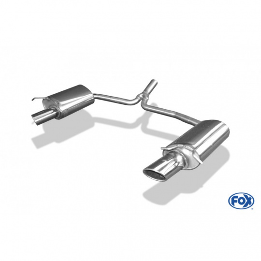 Fox Sportauspuff koncový tlumič výfuku s koncovkou 115x85 Typ 38 na obou stranách pro Mercedes třída C 204 2007- s motorem 1.6, 1.8, 2.2 D, pro vozy s AMG-paketem
