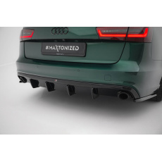 Maxton Design vložka zadního nárazníku pro Audi A6 C7, černý lesklý plast ABS, S-Line Avant
