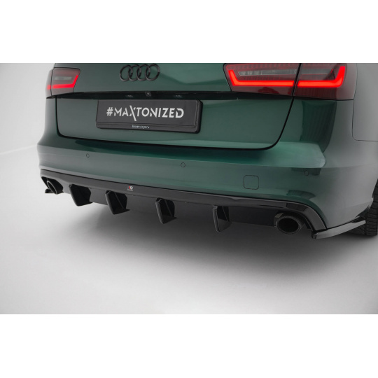 Maxton Design vložka zadního nárazníku pro Audi A6 C7, černý lesklý plast ABS, S-Line Avant Maxton Design vložka zadního nárazníku pro Audi A6 C7, černý lesklý plast ABS, S-Line Avant