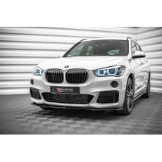 Maxton Design spoiler pod přední nárazník pro BMW X1 F48 /M-Pack, černý lesklý plast ABS