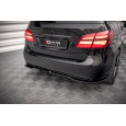 Maxton Design středový spoiler pod zadní nárazník s žebrováním pro Mercedes třída B W246 Facelift, černý lesklý plast ABS