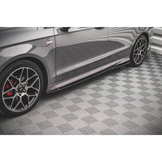 Maxton Design difuzory pod boční prahy pro Ford Mondeo ST-Line Mk5/Facelift, černý lesklý plast ABS