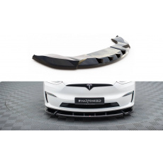 Maxton Design spoiler pod přední nárazník ver.2 pro Tesla Model X Mk1 Facelift, černý lesklý plast ABS