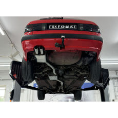 Fox Sportauspuff poloviční výfukový systém od katalyzátoru s dvojitým katalyzátorem s koncovkou 2x70 Typ 10 pro Audi 80 B4 Quattro s motorem 2.0, 2.3, 2.6, 2.8 l