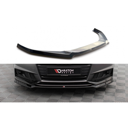 Maxton Design spoiler pod přední nárazník ver.4 pro Audi S4 B9, černý lesklý plast ABS