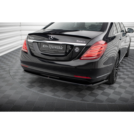 Maxton Design středový spoiler pod zadní nárazník ver.1 pro Mercedes třída S W222 Standard, černý lesklý plast ABS