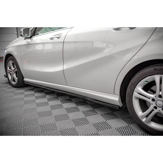Maxton Design difuzory pod boční prahy ver.2 pro Mercedes třída A W176/Standard, černý lesklý plast ABS