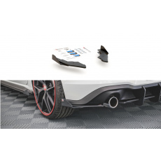 Maxton Design "Racing durability" difuzory pod zad. nárazník s křidélky pro Volkswagen Golf GTI Mk8, plast ABS bez povrchové úpravy, s červenou linkou