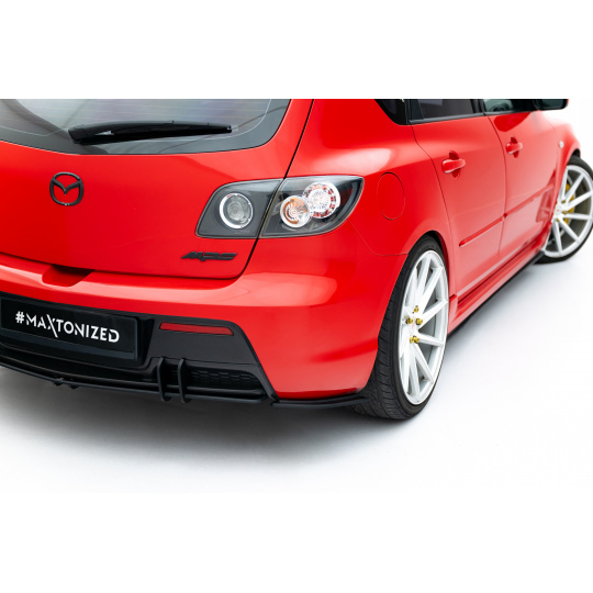 Maxton Design "Street Pro" boční difuzory pod zadní nárazník pro Mazda 3 Mk1 MPS, plast ABS bez povrchové úpravy, EU verze