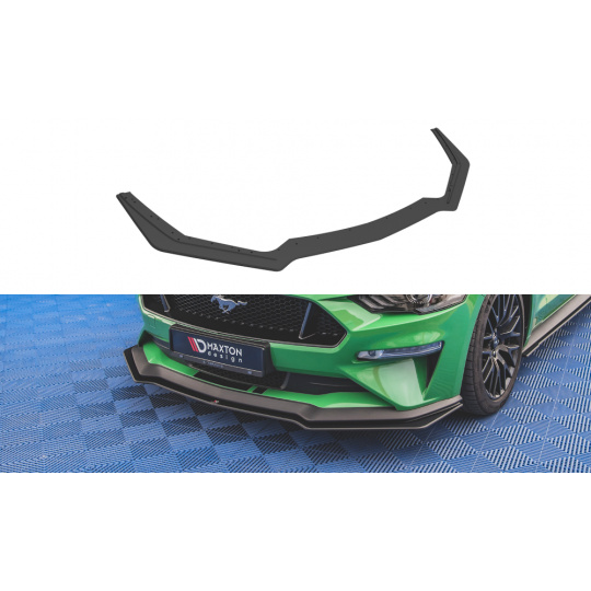 Maxton Design "Street Pro" spoiler pod přední nárazník ver.1 pro Ford Mustang MK6 GT Facelift, plast ABS bez povrchové úpravy, s červenou linkou