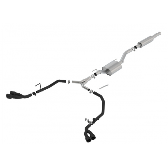 Borla Cat-Back výfukový systém "S-Type" pro Jeep Gladiator 3,6l V6, s aut./man. převodovkou, 4WD, 4-dvéř. CC, r.v. 2020, černé koncovky