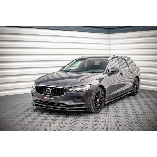 Maxton Design spoiler pod přední nárazník pro Volvo V90 Mk2, černý lesklý plast ABS
