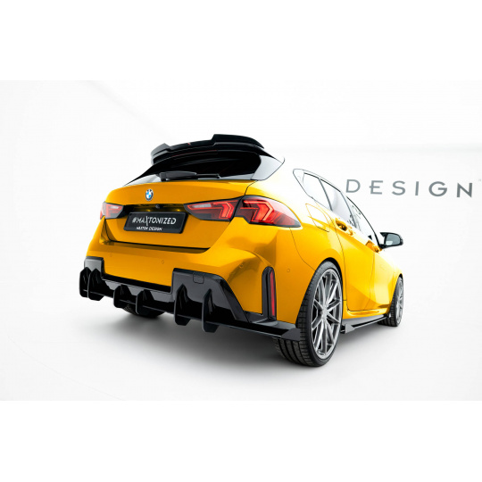 Maxton Design ''Street Pro'' difuzory pod boční prahy s křidélky pro BMW řada 1 F70, plast ABS bez povrchové úpravy, M-Pack, s červenou linkou