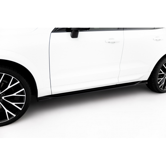 Maxton Design difuzory pod boční prahy pro Volvo XC60 Mk 2, černý lesklý plast ABS