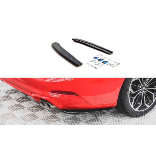 Maxton Design boční difuzory pod zadní nárazník ver.1 pro Ford Focus ST-Line Mk4, černý lesklý plast ABS, Combi